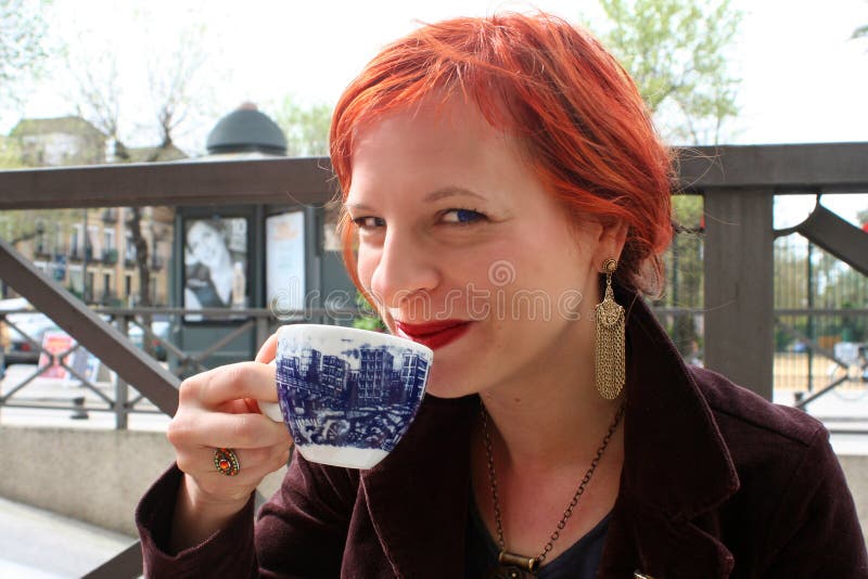 Enjoying coffee 1 royalty free stock photography Enjoying coffee 1 royalty free stock photography