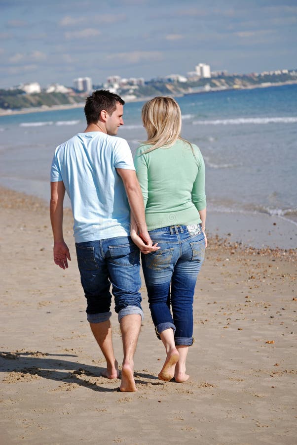 Enjoying day out at the beach royalty free stock photo