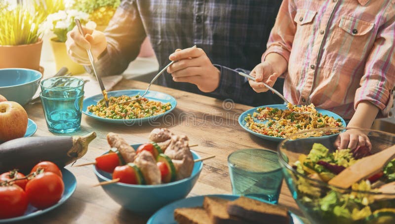 Enjoying family dinner stock images Enjoying family dinner stock images