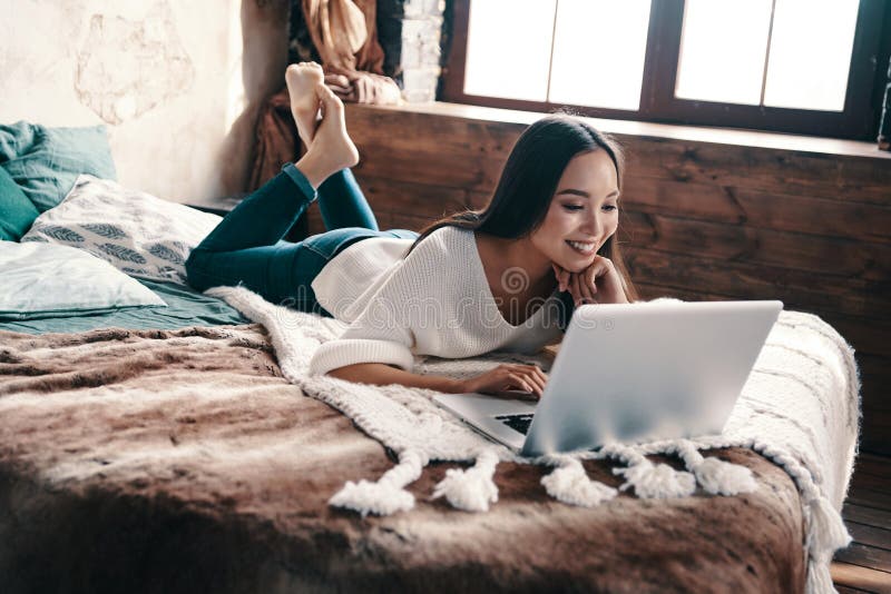 Enjoying lazy time at home. royalty free stock photos