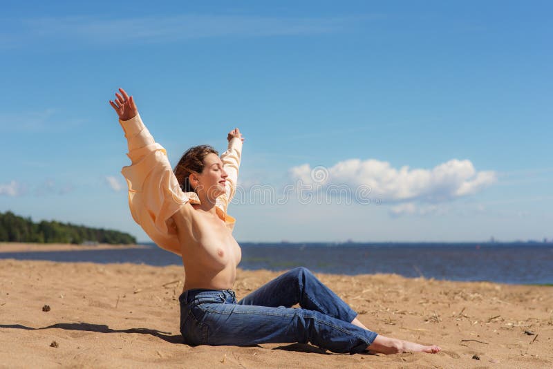 Naked Girl On The Beach