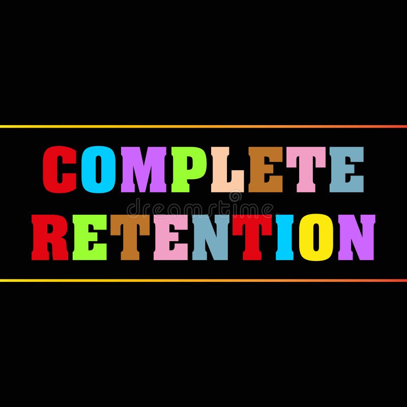 Complete retention word block on black background. Memorandum understanding illustrations