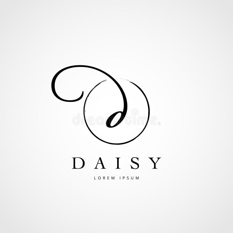 Enkel elegant initial bokstav D Logo Type vektor illustrationer