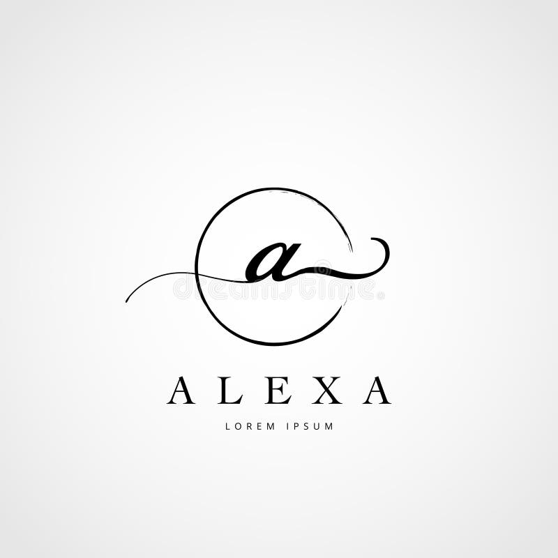 Enkel elegant initial bokstav en Logo Type Sign Symbol Icon royaltyfri illustrationer