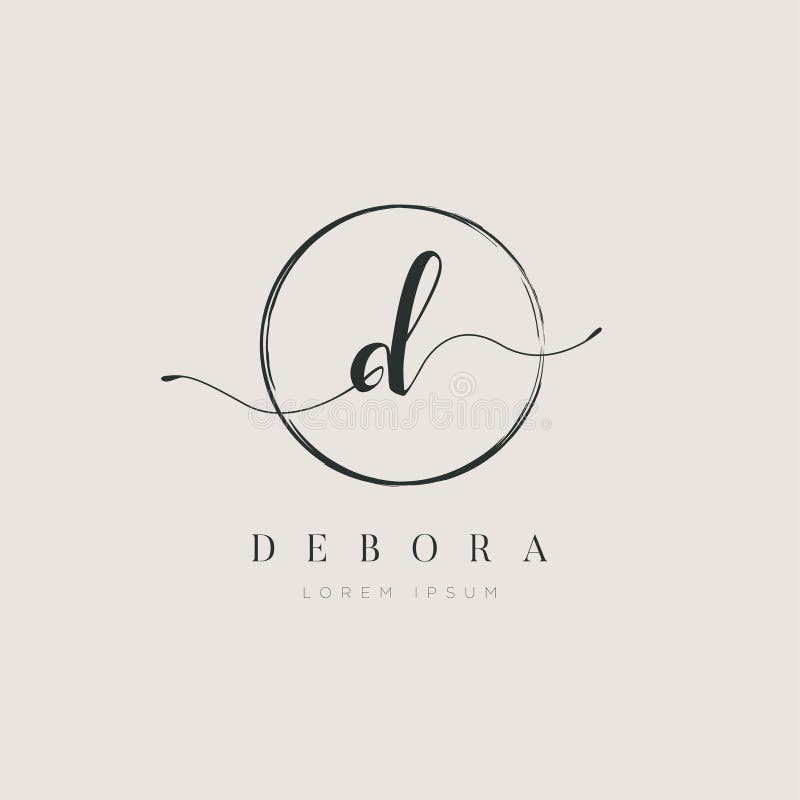 Enkel elegant typ D Logo Sign Symbol Icon för initial bokstav stock illustrationer