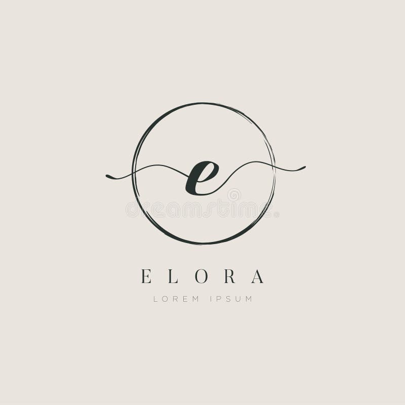 Enkel elegant typ E Logo Sign Symbol Icon för initial bokstav royaltyfri illustrationer