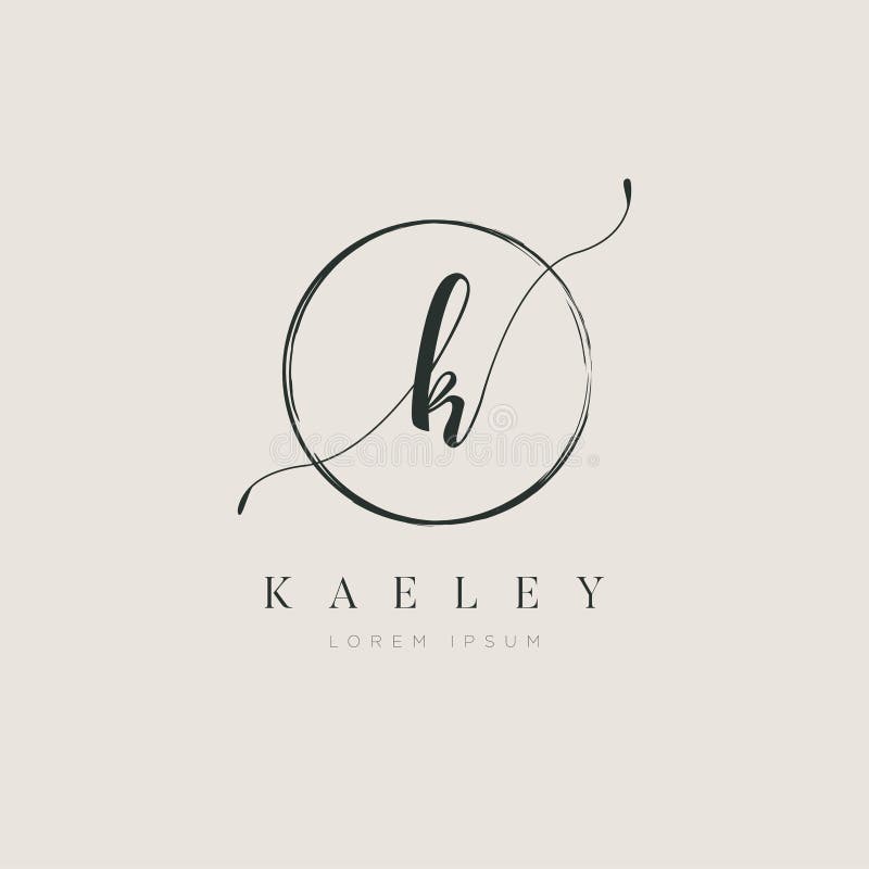 Enkel elegant typ K Logo Sign Symbol Icon för initial bokstav stock illustrationer