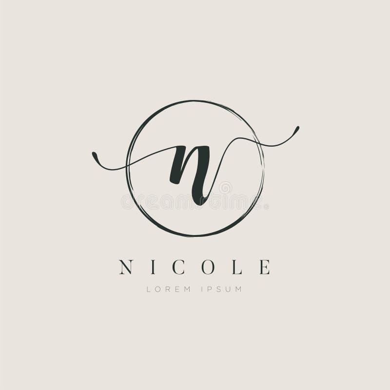 Enkel elegant typ N Logo Sign Symbol Icon för initial bokstav royaltyfri illustrationer