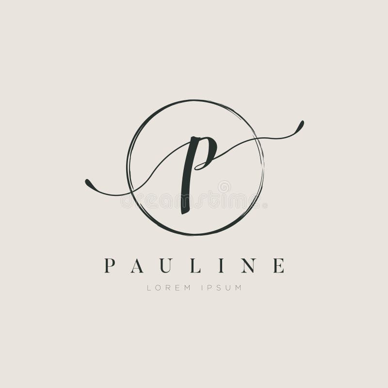 Enkel elegant typ P Logo Sign Symbol Icon för initial bokstav stock illustrationer