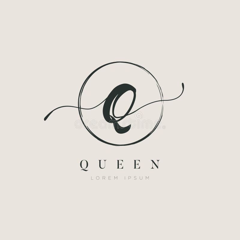 Enkel elegant typ Q Logo Sign Symbol Icon för initial bokstav royaltyfri illustrationer