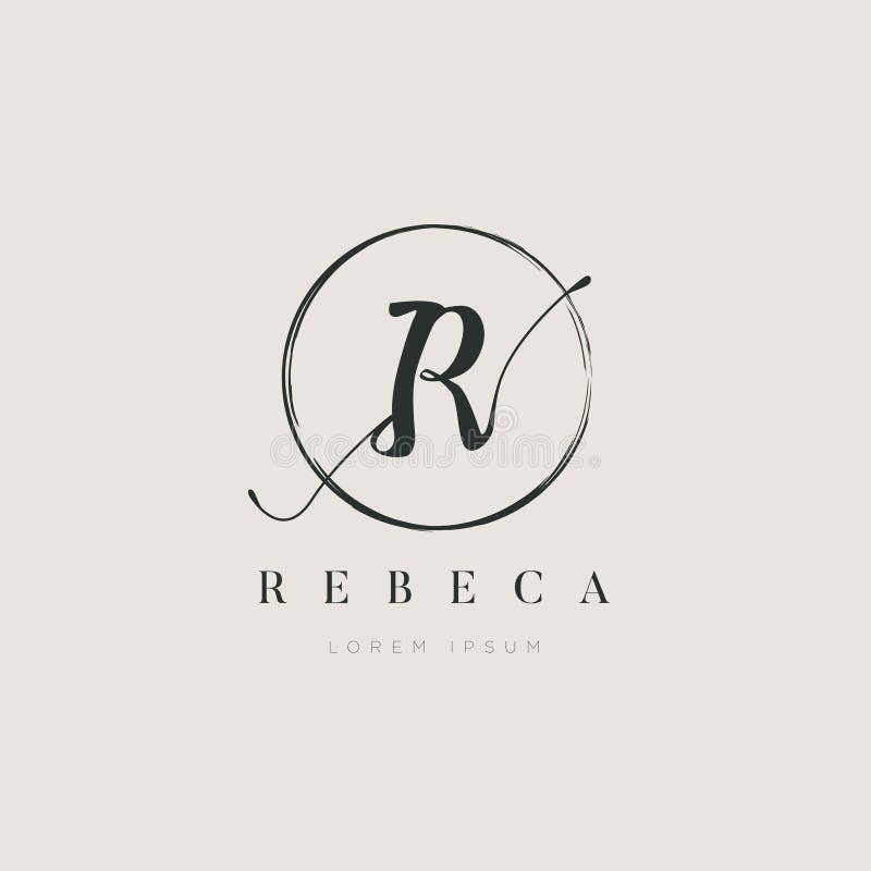 Enkel elegant typ R Logo Sign Symbol Icon för initial bokstav stock illustrationer