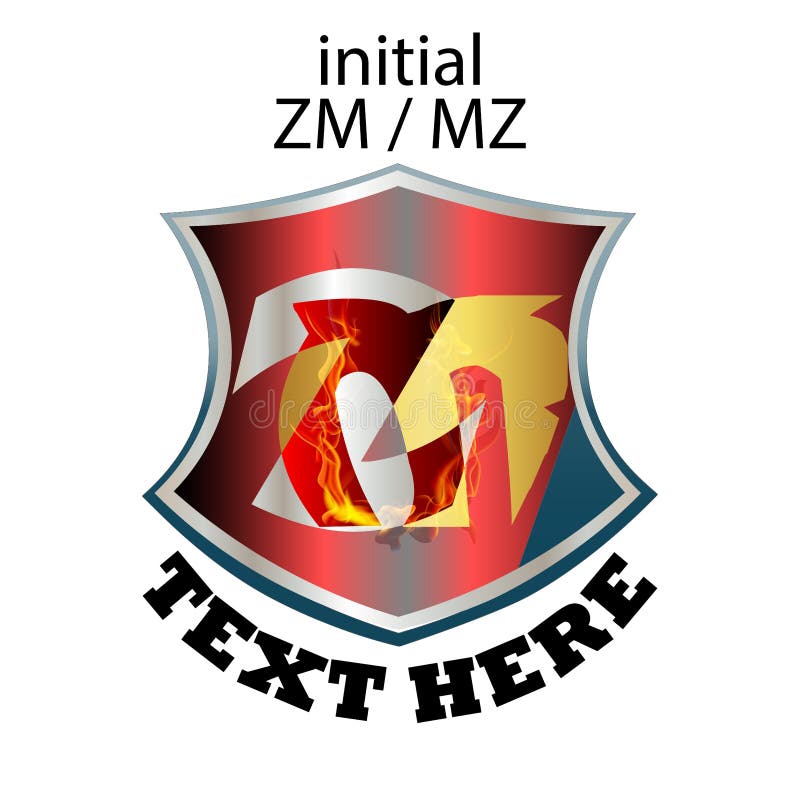 Enkel elegant typ ZM eller MZ för initial bokstav stock illustrationer
