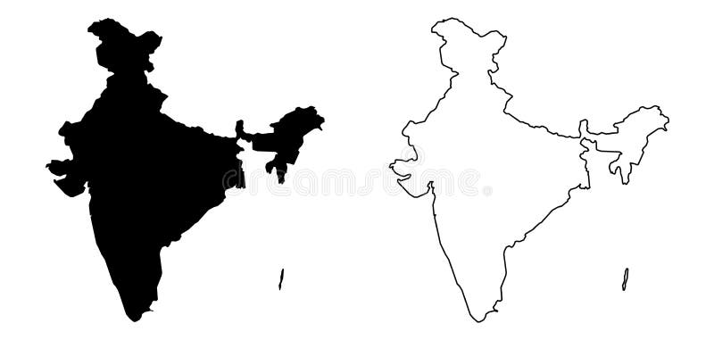 Enkel endast skarp hörnöversikt av Indien inklusive Andaman och