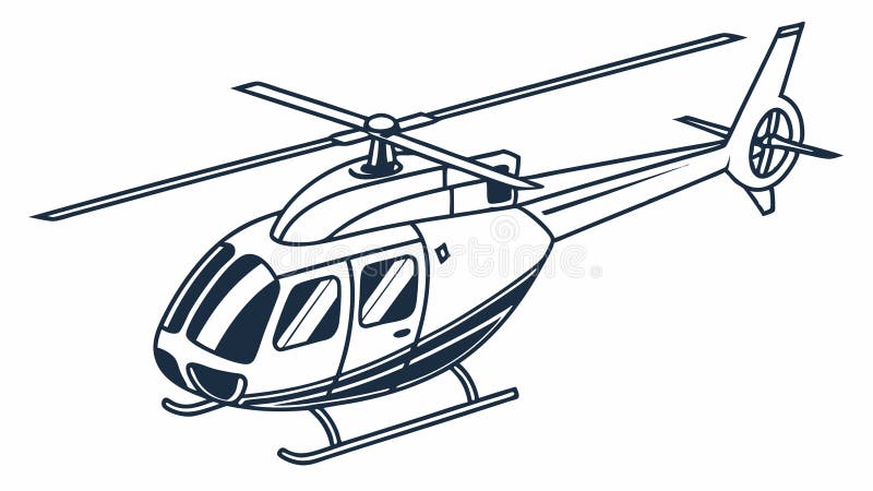 Enkel konturvektor för helikopter illustrerar transport av grafisk vektordesign Generativ AI stock illustrationer