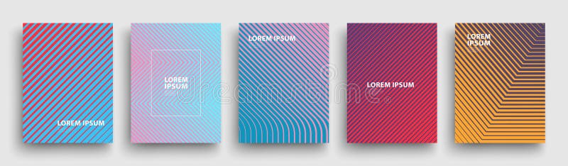 Enkel modern design för räkningsmall Uppsättning av minsta geometriska rastrerade lutningar för presentation, tidskrifter, reklam vektor illustrationer