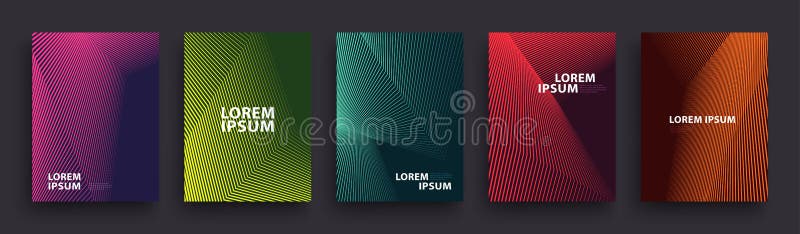 Enkel modern design för räkningsmall Uppsättning av minsta geometriska rastrerade lutningar för presentation, tidskrifter, reklam stock illustrationer