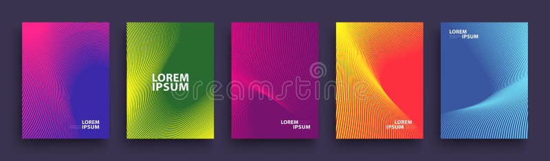 Enkel modern design för räkningsmall Uppsättning av minsta geometriska rastrerade lutningar för presentation, tidskrifter, reklam vektor illustrationer