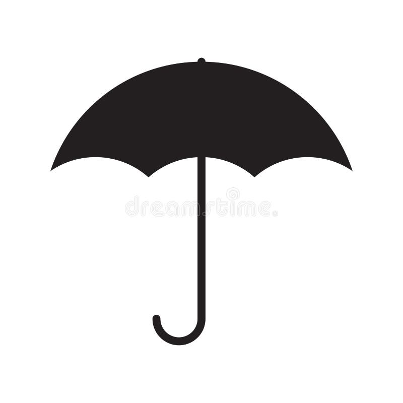 Enkel plan paraplysymbol vektor illustrationer Enkel plan paraplysymbol vektor illustrationer