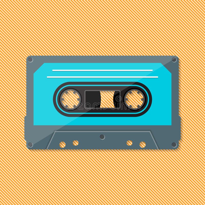 Enkel retro musiköverenskommelsekassett stock illustrationer Enkel retro musiköverenskommelsekassett stock illustrationer