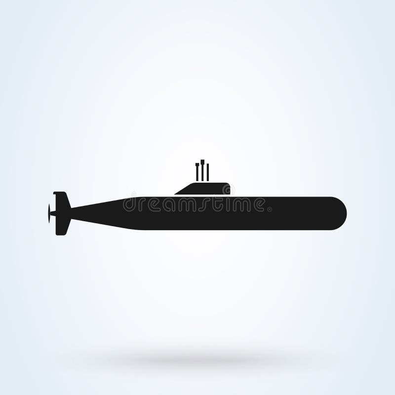 Enkel symbolsubåtvektor svart ubåt isolerad bakgrund vektor illustrationer Enkel symbolsubåtvektor svart ubåt isolerad bakgrund vektor illustrationer