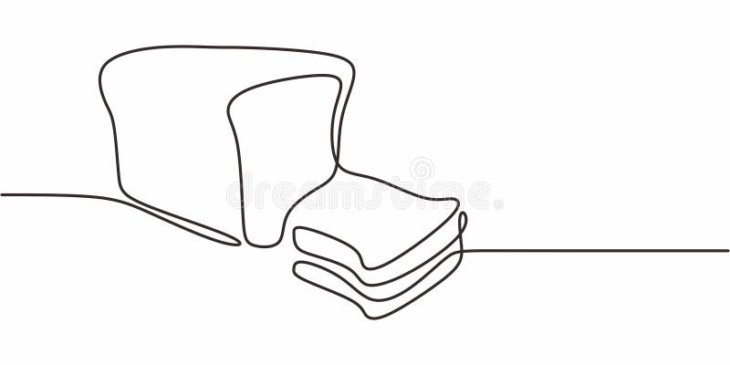 Enkelradig konst med färskat bakat lås separat segment. Minimalistisk vektorkonst för bagerinäring stock illustrationer