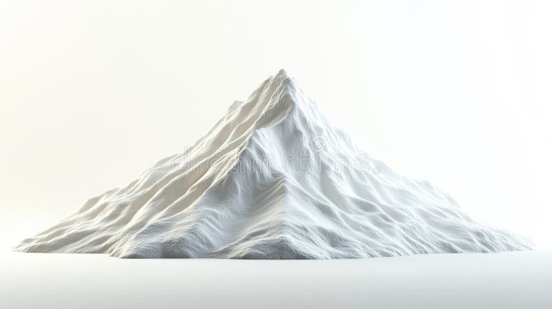 Enkelt, abstrakt vit rendering av lätt vinklad minsta bergstyp. vektor illustrationer