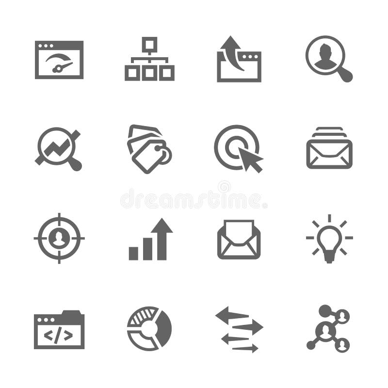 Enkla SEO Icons royaltyfri illustrationer Enkla SEO Icons royaltyfri illustrationer