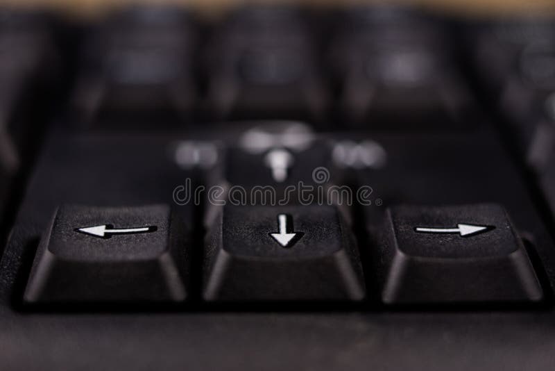 An Enlarged Computer Keyboard. Black Keyboard Buttons for the Co Stock