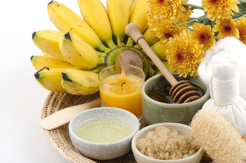 Enmascare la máscara facial con el nombre tailandés de Kluai Khai del plátano, Mas de Pisang (Musa (grupo del AAA), miel, claras d imagen de archivo libre de regalías Enmascare la máscara facial con el nombre tailandés de Kluai Khai del plátano, Mas de Pisang (Musa (grupo del AAA), miel, claras d imagen de archivo libre de regalías