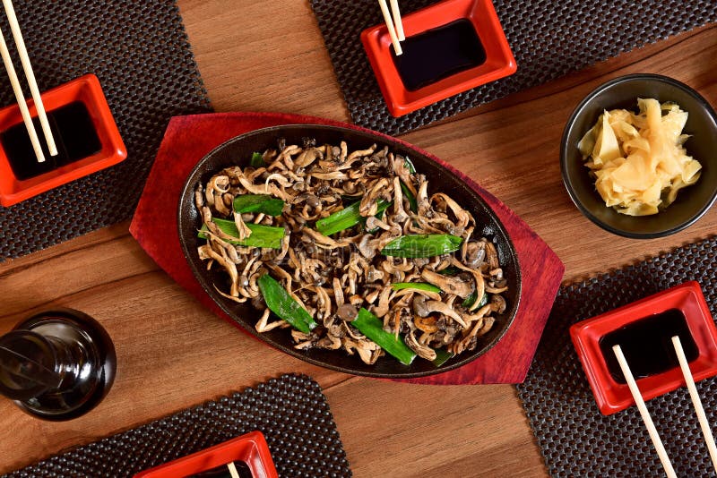 Enoki mushrooms grilled stock photo. Image of dinner 109614766