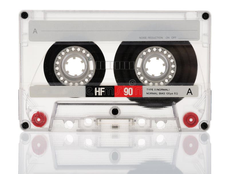 Enregistreur à cassettes d'isolement sur le fond blanc image libre de droits