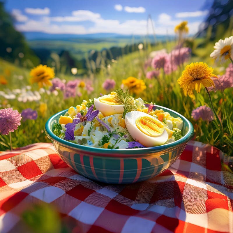 Ensalada de huevos con mayonesa libre illustration
