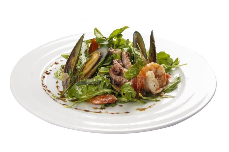 Ensalada de los mariscos Un plato espa?ol tradicional imagenes de archivo Ensalada de los mariscos Un plato espa?ol tradicional imagenes de archivo