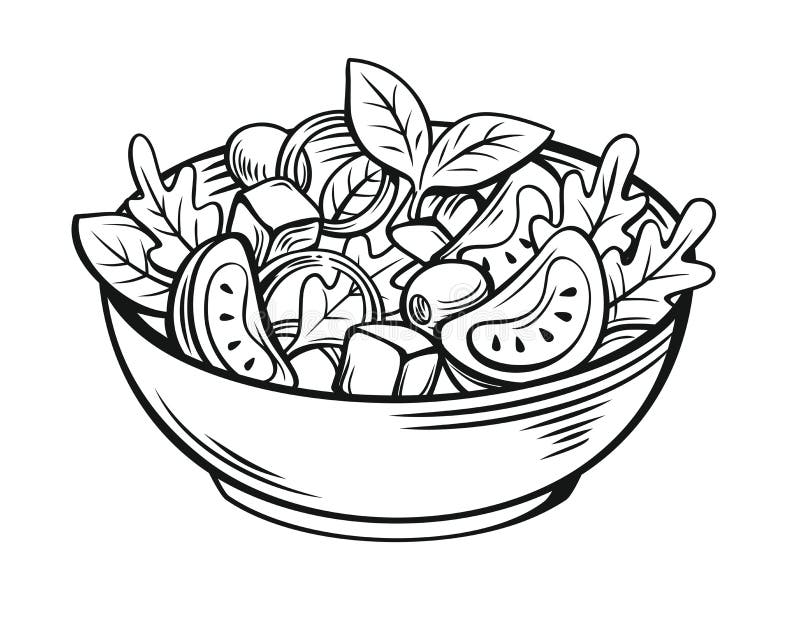 Ensalada fresca con lechuga libre illustration