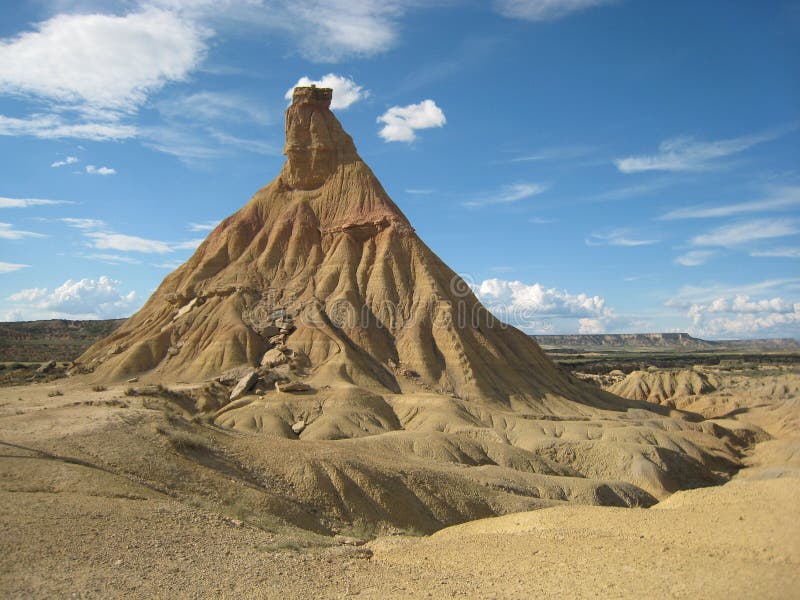 Unique formation, a lonely strange hill in the middle of a desert in North of Spain. Unique formation, a lonely strange hill in the middle of a desert in North of Spain
