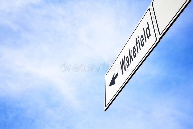 Enseigne se dirigeant vers Wakefield image stock Enseigne se dirigeant vers Wakefield image stock