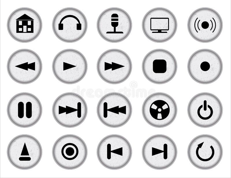 Ensemble audio d'icône de Web illustration libre de droits Ensemble audio d'icône de Web illustration libre de droits
