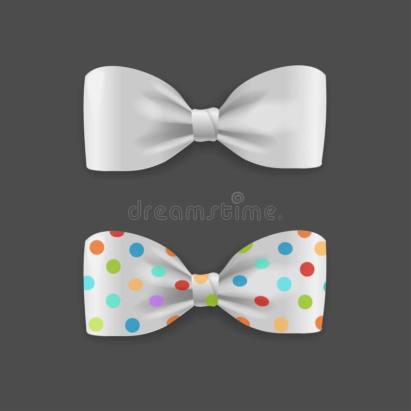Ensemble blanc de noeud papillon Vecteur illustration stock Ensemble blanc de noeud papillon Vecteur illustration stock