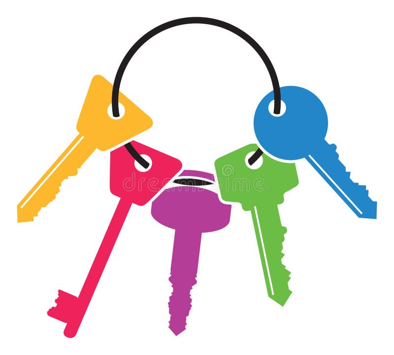 Ensemble coloré de clés illustration stock Ensemble coloré de clés illustration stock