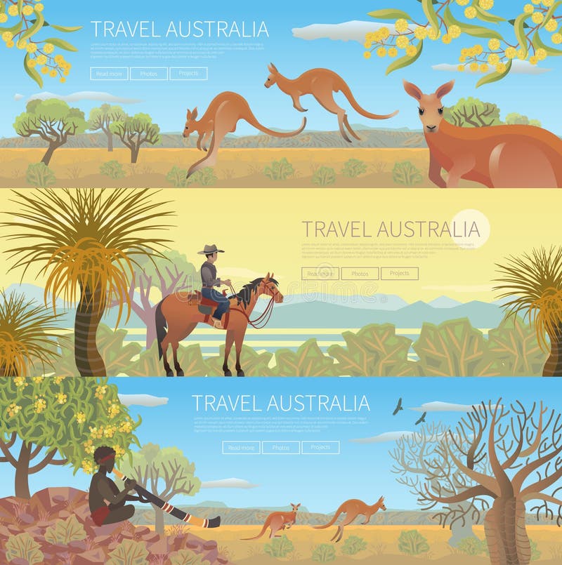 Ensemble d'affiches australiennes de voyage