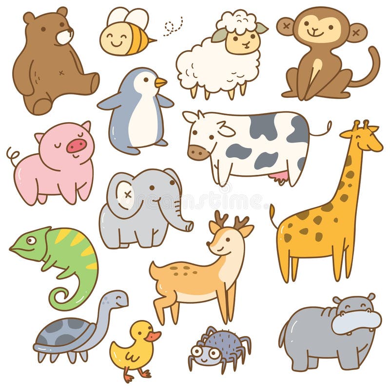 Ensemble d'animaux de dessin anim? illustration libre de droits Ensemble d'animaux de dessin anim? illustration libre de droits