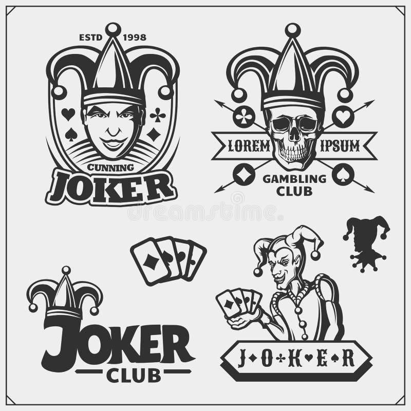 Ensemble D Emblemes De Casino Et De Tisonnier Et Labels Avec Le Joker Et Les Cartes De Jouer Illustration De Vecteur Illustration Du Fond Isolement Ensemble D Emblemes De Casino Et De Tisonnier Et Labels Avec Le Joker Et Les Cartes De Jouer Illustration De Vecteur Illustration Du Fond Isolement