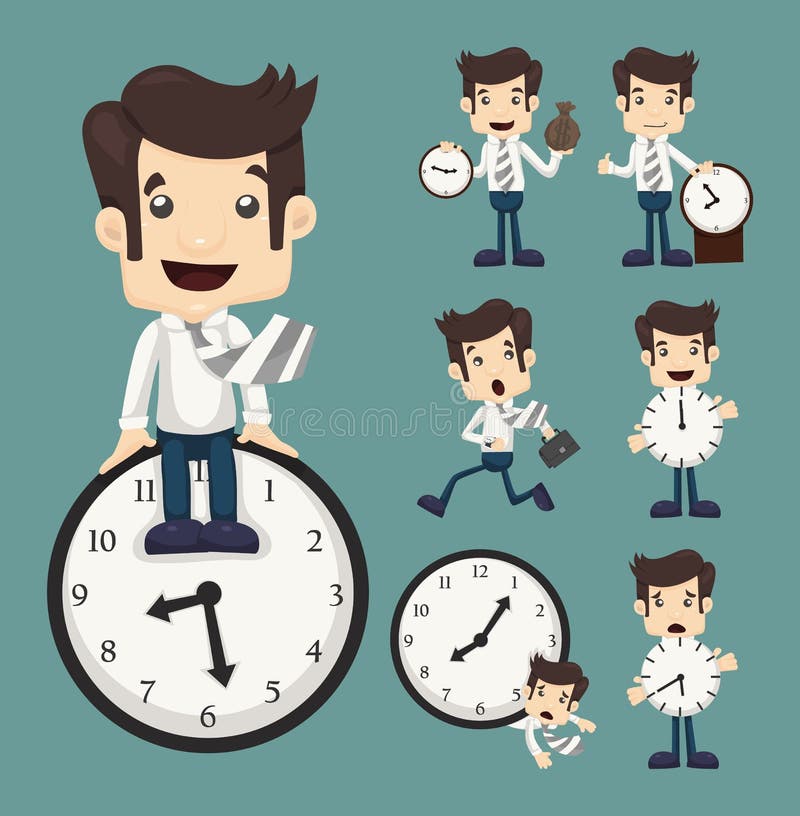 Set of businessman and clock , eps10 vector format. Set of businessman and clock , eps10 vector format