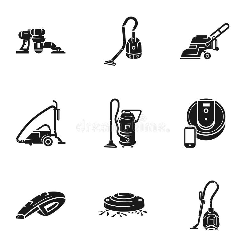 House vacuum cleaner icon set. Simple set of 9 house vacuum cleaner vector icons for web design isolated on white background. House vacuum cleaner icon set. Simple set of 9 house vacuum cleaner vector icons for web design isolated on white background