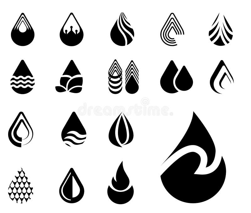Ensemble d'icône de baisses de l'eau illustration libre de droits Ensemble d'icône de baisses de l'eau illustration libre de droits
