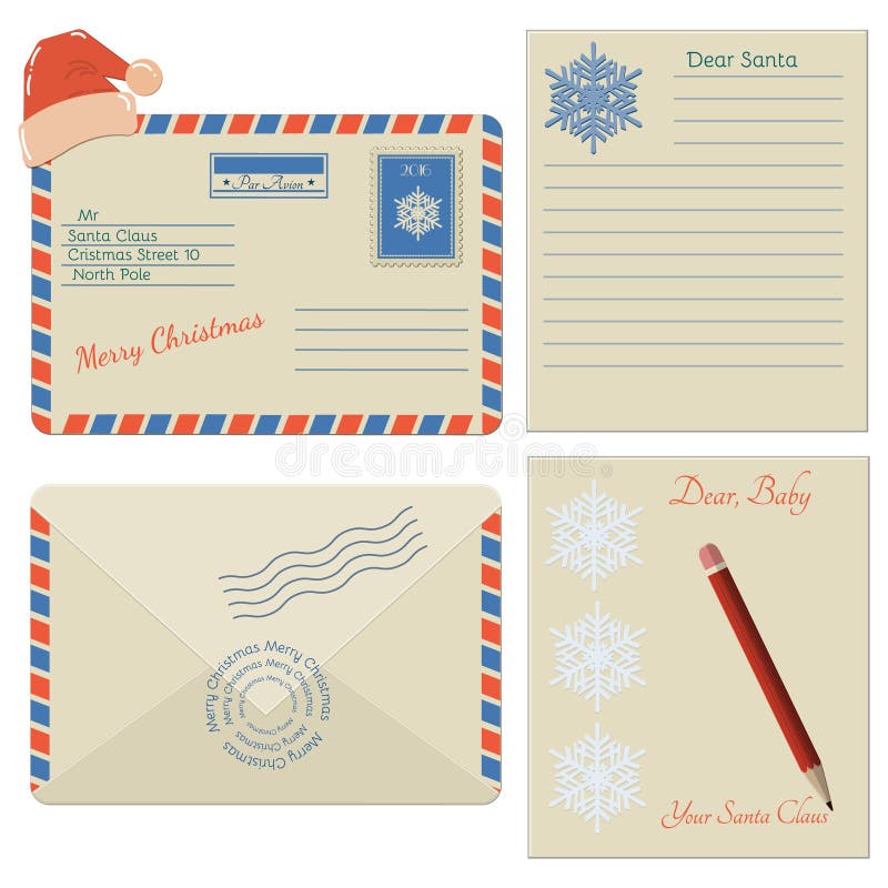 Carte De Voeux Avec L'enveloppe Pendant Noël Et La Nouvelle Année  Illustration Stock - Illustration du fond, festival: 63381656