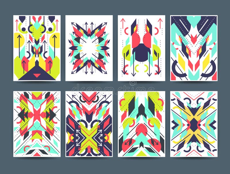 Ensemble d'insectes colorés abstraits géométriques illustration de vecteur Ensemble d'insectes colorés abstraits géométriques illustration de vecteur