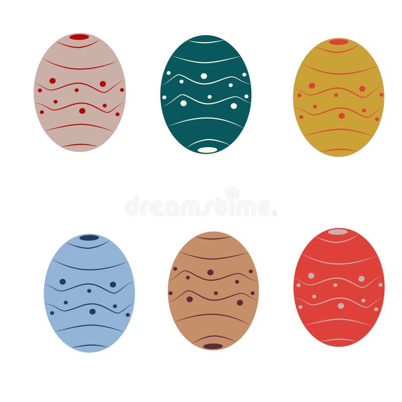 Ensemble d'oeufs de pâques colorés illustration libre de droits Ensemble d'oeufs de pâques colorés illustration libre de droits