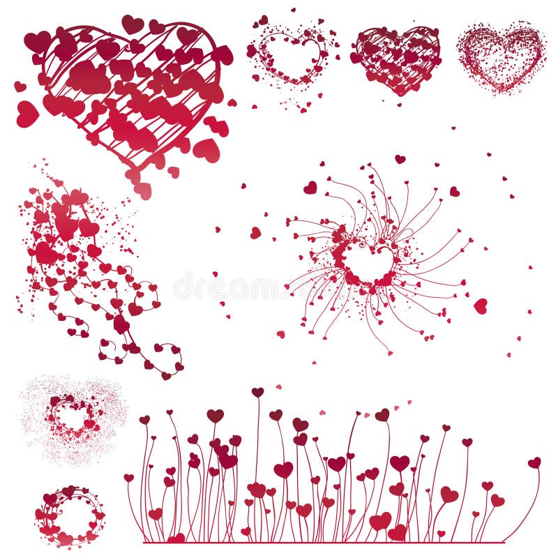 Ensemble d'éléments de design pour la Saint-Valentin illustration de vecteur