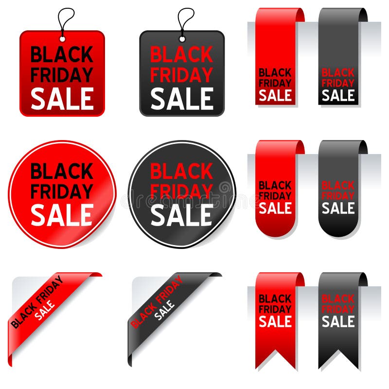 Ensemble d'éléments de vente de Black Friday illustration libre de droits